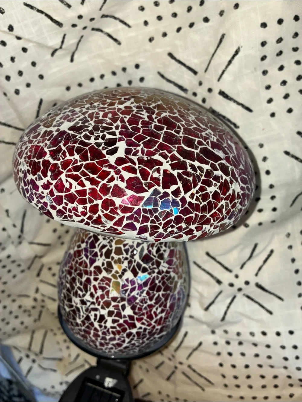 Iridescent Mosaic Mushroom Solar Garden Stake - Picture 2 of 2